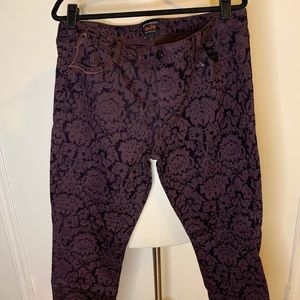 L’wren Scott Burgundy Brocade Pants